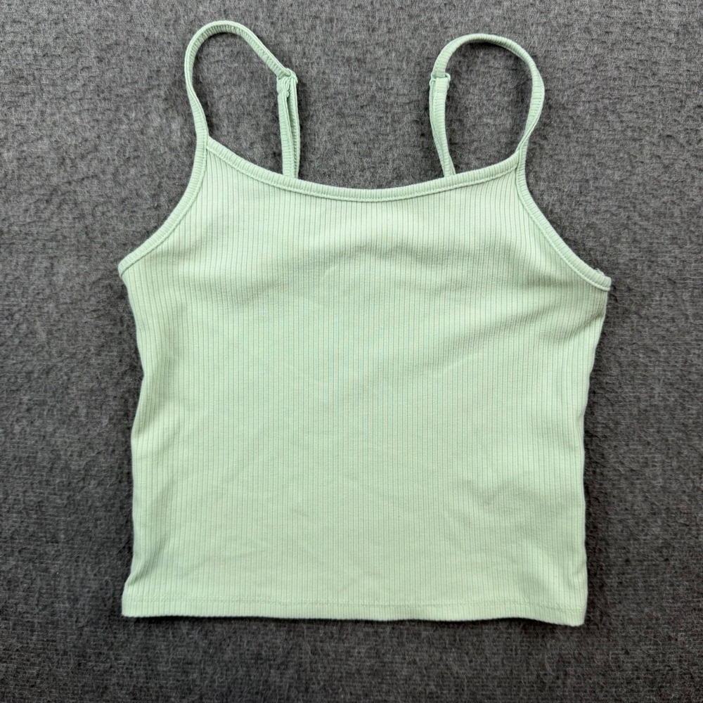 American Eagle Camisole‎ Women's XS Mint Green Ribbed Adjustable Strap Crop Top